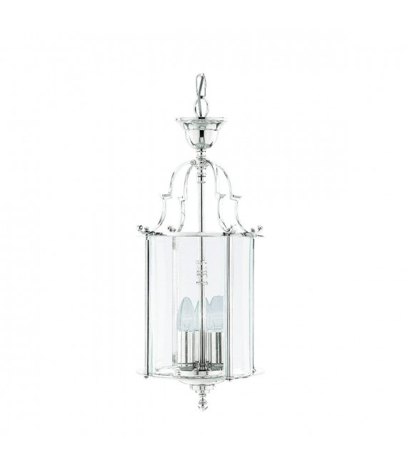 Lampada a sospensione 25 cm Lanterne, in cromo e vetro