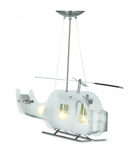 Neuartiger Hubschrauberanhänger aus Satin, Silber und Glas
