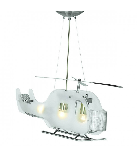 Neuartiger Hubschrauberanhänger aus Satin, Silber und Glas