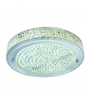 Plafoniera 30 cm Led Vesta, in cromo, cristallo e vetro a specchio