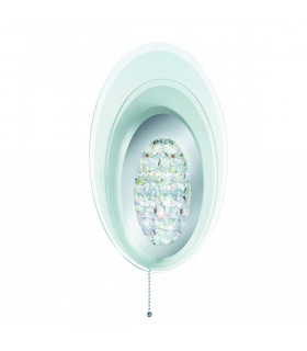 Ovale LED-Wandleuchte aus Chrom, Kristall und Glas