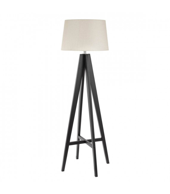 Stativ Stehlampe, aus Holz mit cremefarbenem Schirm
