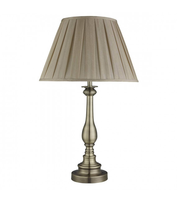 Lampada, in ottone antico con paralume in visone