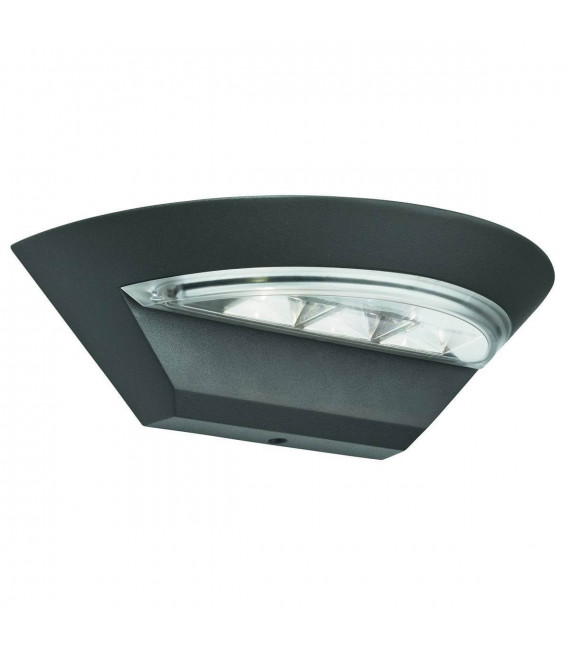 Lampada da parete a led per esterno, in alluminio e policarbonato