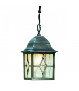 Lámpara colgante Genoa, en aluminio y vidrio, plata negra