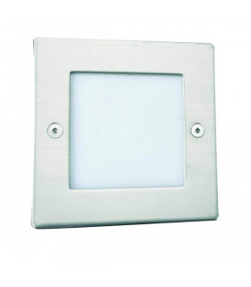 Foco empotrable led, cuadrado, acero inoxidable