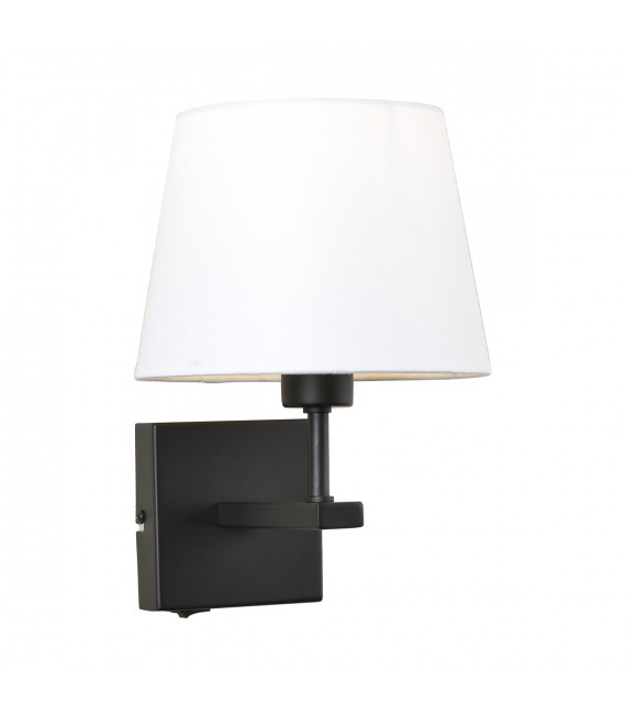 Lampada da comodino moderna Norte tonda con paralume bianco
