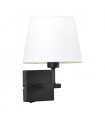 Applique de chevet moderne Norte abat jour blanc rond