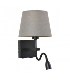 Modern bedside wall lamp Norte Matt black gray shade