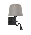 Modern bedside wall lamp Norte Matt black gray shade