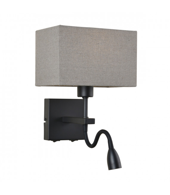 Lampada da comodino moderna con paralume rettangolo grigio Norte