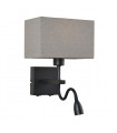 Applique de chevet moderne Norte abat jour gris rectangle