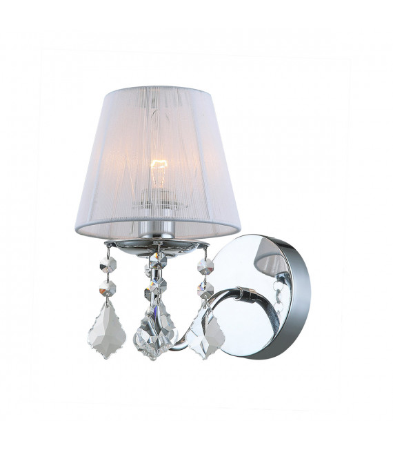 Applique murale en cristal Cornelia Chrome, blanc