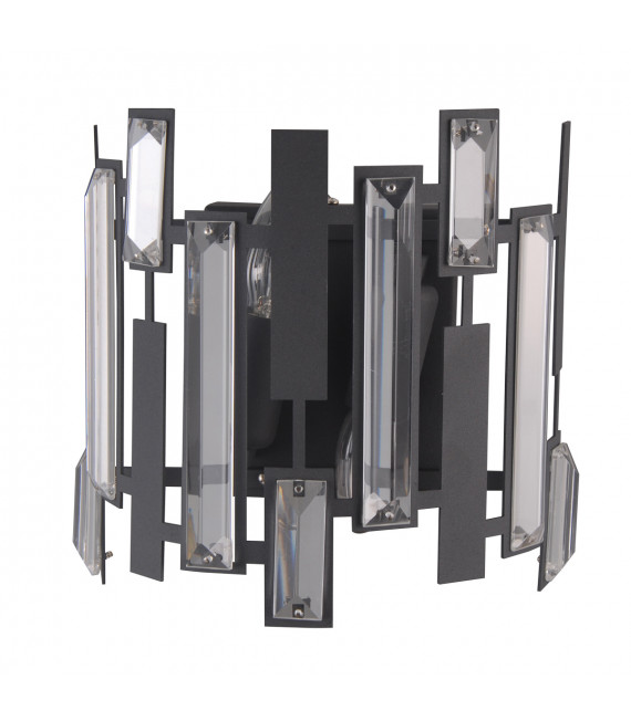 Crystal wall light Lukas Black, satin finish