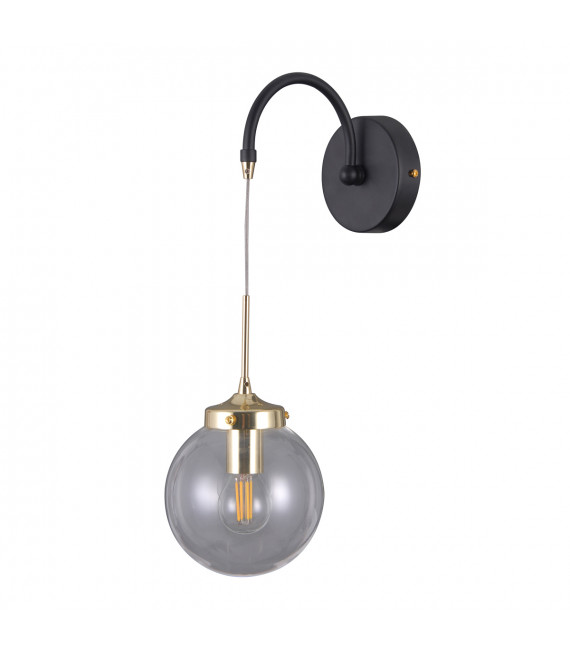 Industrie- und Retro-Wandleuchte Domenico Mattschwarz, Gold