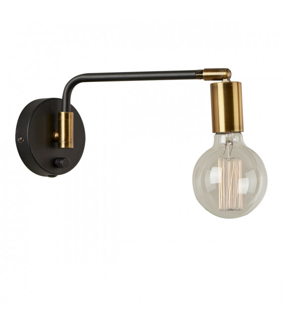 Aplique industrial y retro Ivette Negro mate, dorado