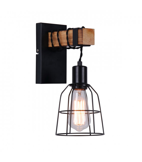Industrie- und Retro-Wandleuchte Ponte Black