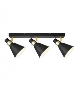 Lámpara de pared industrial y retro Biagio Negro mate, dorado