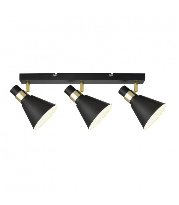 Lampada da parete industriale e retrò Biagio Nero opaco, oro
