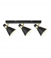 Biagio industrial and retro wall light Matte black, gold 3 bulbs