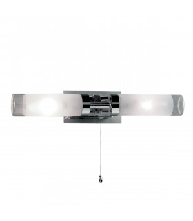 Applique murale pour salle de bains moderne Hook Chrome 2 ampoules