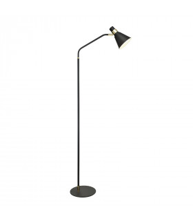 Industrial and retro floor lamp Biagio Matt black, gold