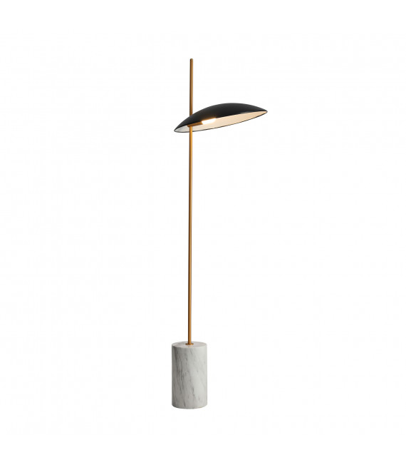 Lampadaire moderne Vilai Noir, doré, marbre