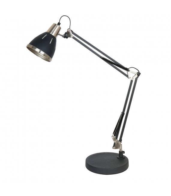 Lámpara de escritorio industrial y retro Jesso Sablé blanco, níquel satinado