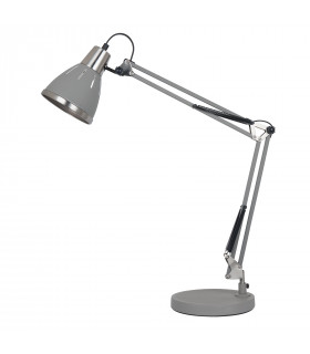 Lampe de bureau industrielle et rétro Jesso Gris satiné sablé