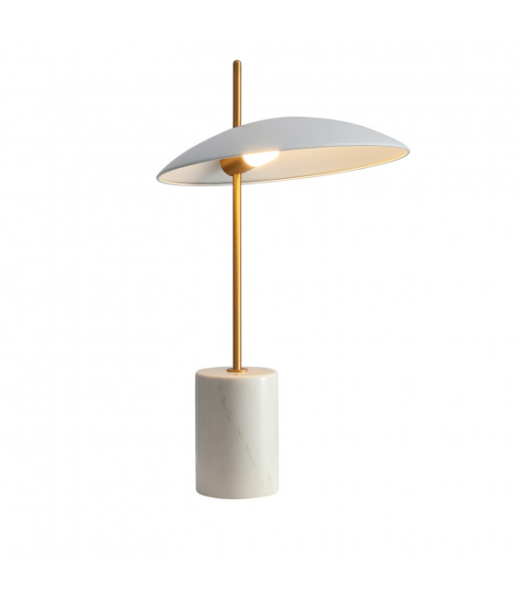 Lámpara de escritorio Vilai Modern Blanco, Dorado, Mármol