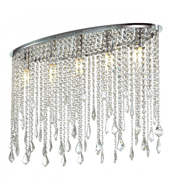 Lámpara de techo de cristal cromado Kaas