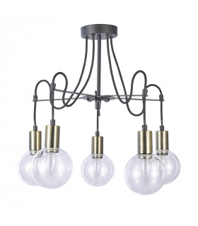 Plafonnier moderne Gianni Bronze antique, noir 5 ampoules