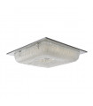 Modern ceiling lamp Mercer Chrome, silver and sandblasted glass