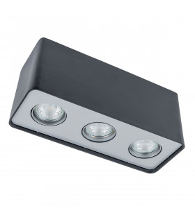 Plafonnier spot moderne Harris Noir en métal 3 ampoules