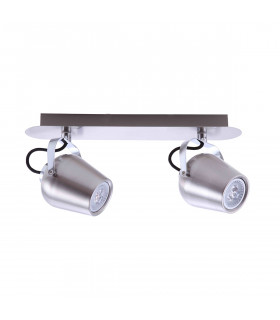 Spot moderne Josie Nickel satiné 2 ampoules