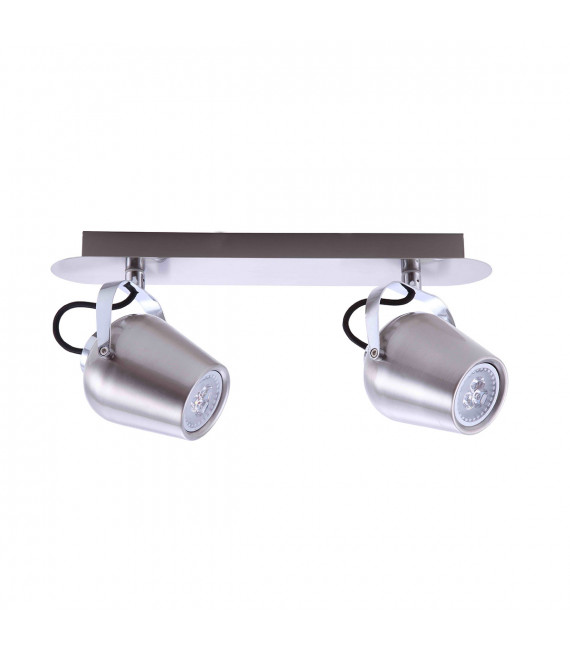 Josie 2-Light Satin Nickel Modern Spotlight