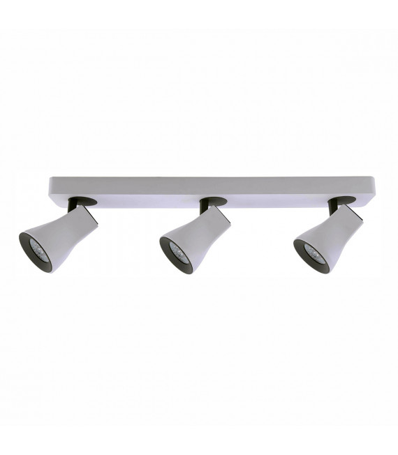 Spot moderne Valentina Blanc, gris 3 ampoules