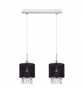 Suspension en cristal Astra BK Chrome, noir, abat jour noir