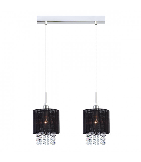 Lampada a sospensione in cristallo Astra BK Cromo, nero