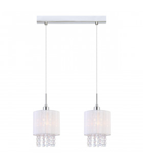Lámpara colgante de cristal Astra WH Cromo, blanco