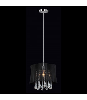 Lámpara colgante de cristal Cali Chrome, negro