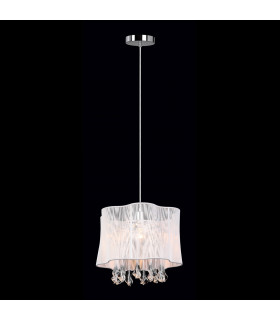 Cali Chrome crystal pendant light, white