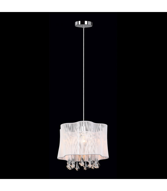 Cali Chrome Kristall Pendelleuchte, weiß