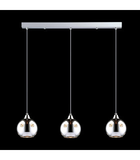 Martin Chrome crystal pendant lamp in glass and aluminum