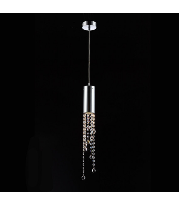 Larix Chrom Kristall Pendelleuchte