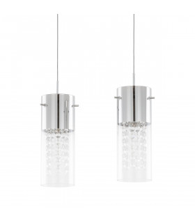 Marqu Chrome 2-light crystal pendant light