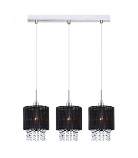 Lampada a sospensione in cristallo Astra BK Cromo, nero