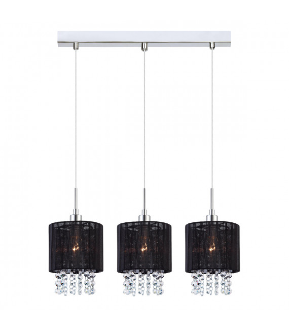 Lampada a sospensione in cristallo Astra BK Cromo, nero