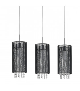 Suspension en cristal Lana BK Noir en métal