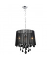 Cornelia Chrome crystal pendant lamp, black
